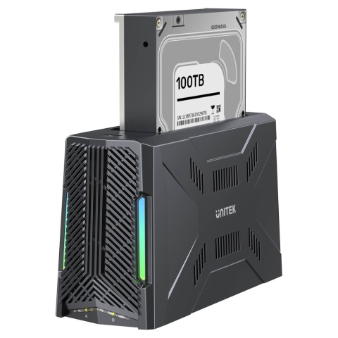Unitek Stacja dokująca M.2 NVMe SATA USB-C 10Gbps gamingowa