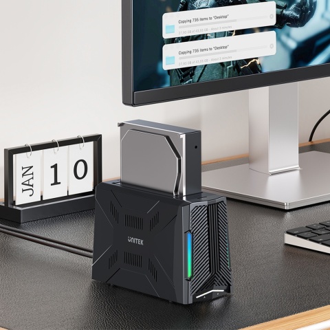 Unitek Stacja dokująca M.2 NVMe SATA USB-C 10Gbps gamingowa