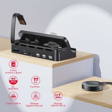 Unitek Stacja dokująca Nintendo Switch G1002F01 z pilotem HDMI 4K Ethernet