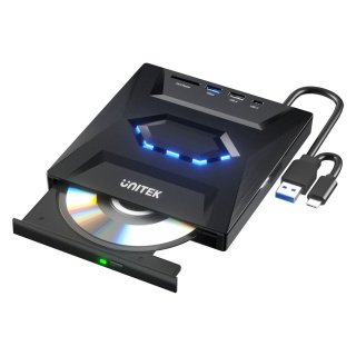 Unitek T1037A01 Nagrywarka zewnętrzna DVD CD hub USB 5Gbps czytnik SD
