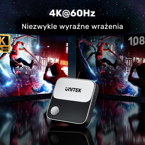 Unitek V1162B01 Bezprzewodowy transmiter HDMI 4K 60Hz kompaktowy