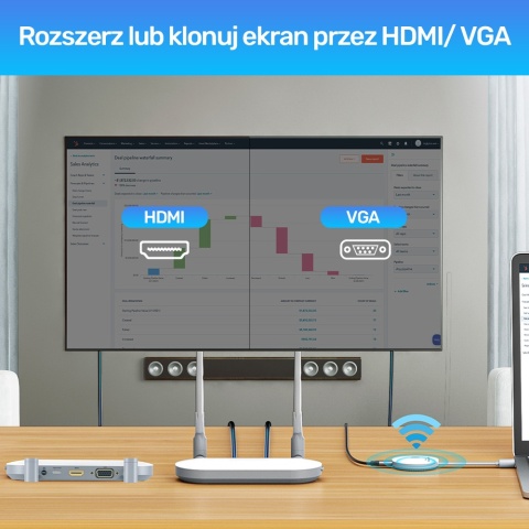 Unitek V1183A01 Bezprzewodowy nadajnik odbiornik HDMI 50m FHD 60Hz