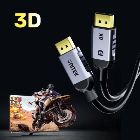 Unitek kabel DisplayPort 1.4 2m 8K@60Hz 4K@240Hz HDR DSC
