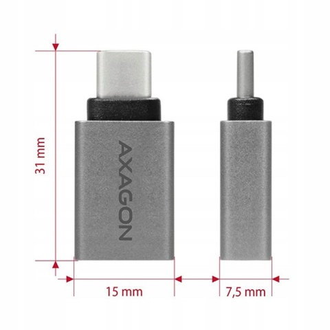 AXAGON RUCM-AFA Adapter USB-C na USB-A USB 3.1 Gen2 10 Gbps aluminiowy