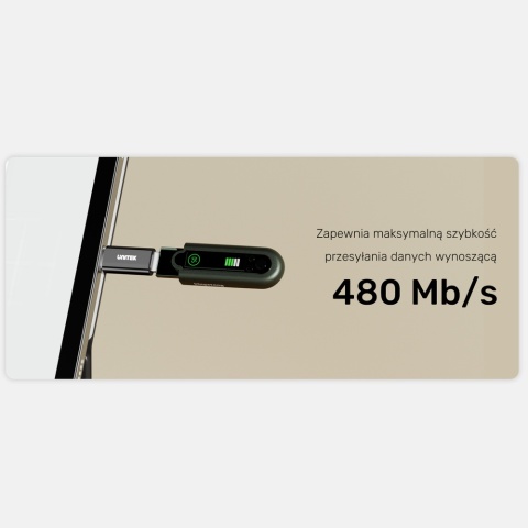 Unitek Adapter A1050ABK03 USB C do Micro USB kompaktowy czarny USB 2.0