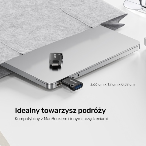 Unitek Adapter USB-C do USB-A 10Gbps kompaktowy szybki czarny