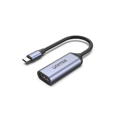 Unitek Adapter USB C na HDMI 2.1 8K 60Hz szary aluminium 15cm lekki