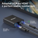 Unitek Adapter VGA na HDMI 15cm Full HD czarny kompaktowy