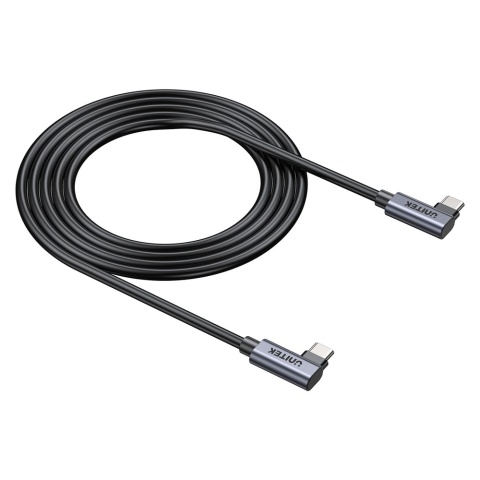 Unitek C14147ABK01-1M kabel USB-C 100W PD 90° kątowy 1m szybki transfer