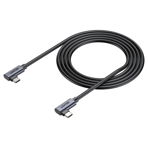 Unitek C14147ABK01-1M kabel USB-C 100W PD 90° kątowy 1m szybki transfer