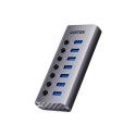 Unitek Hub H1314A USB A 3.0 7w1 szybki 5Gbps aluminiowy z przełącznikami