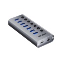 Unitek Hub H1314A USB A 3.0 7w1 szybki 5Gbps aluminiowy z przełącznikami