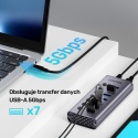 Unitek Hub H1314A USB A 3.0 7w1 szybki 5Gbps aluminiowy z przełącznikami
