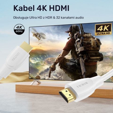 Unitek Kabel HDMI 2.0 4K biały 7,5m
