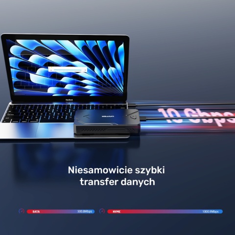 Unitek Obudowa SSD M.2 NVMe SATA USB C 10Gbps aluminiowa