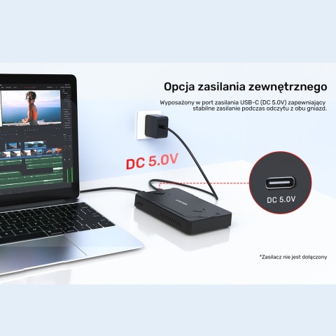 Unitek Obudowa SSD M.2 NVMe SATA USB C 10Gbps aluminiowa
