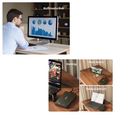 Unitek Obudowa SSD M.2 NVMe SATA USB C 10Gbps aluminiowa