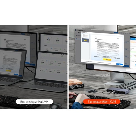 Unitek Przełącznik KVM 2 Porty DisplayPort 8K 4x USB3 Plug and Play lekki