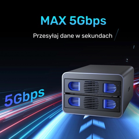 Unitek S1308B01 Obudowa RAID 2.5 3.5 USB C 5Gbps 40TB