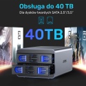 Unitek S1308B01 Obudowa RAID 2.5 3.5 USB C 5Gbps 40TB