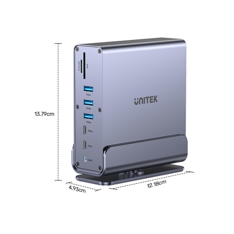Unitek Stacja dokująca D1135 DisplayLink 3x4K USB-C 100W wydajna kompaktowa