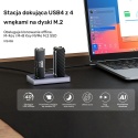 Unitek USB4 4-kieszeniowa stacja dokująca M2 SSD klonująca NVMe 40Gbps