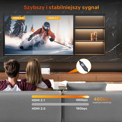 Unitek Ultra Stream 8K przedłużacz HDMI 0,5m 48Gbps HDMI 2.1