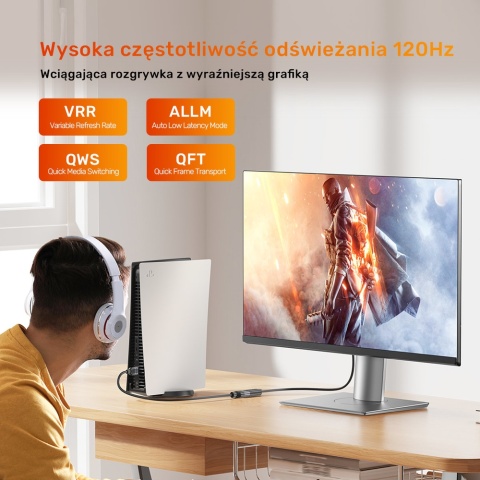 Unitek Ultra Stream 8K przedłużacz HDMI 3m 48Gbps 8K 60Hz 4K 120Hz