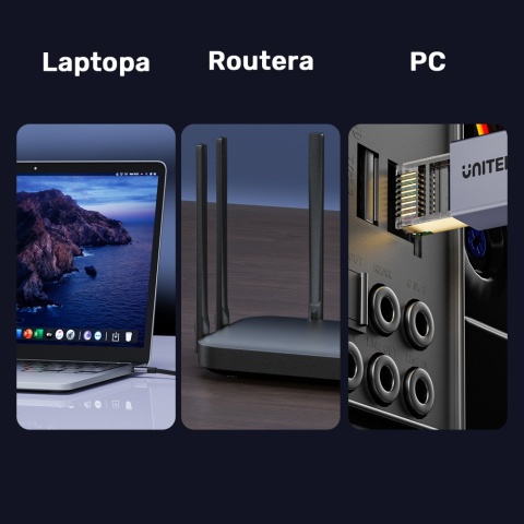 Unitek kabel Ethernet Cat 8 20m SFTP RJ45 szybki 40Gbps