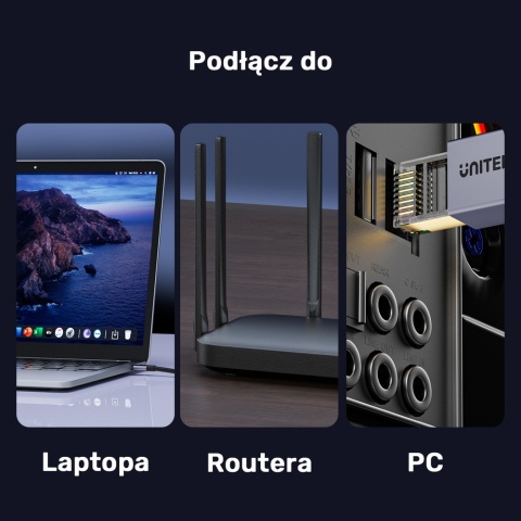 Unitek kabel Ethernet Cat 8 5m RJ45 SFTP ekranowany szybki LAN