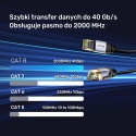Unitek kabel Ethernet Cat8 1m RJ45 SFTP ekranowany 40Gbps