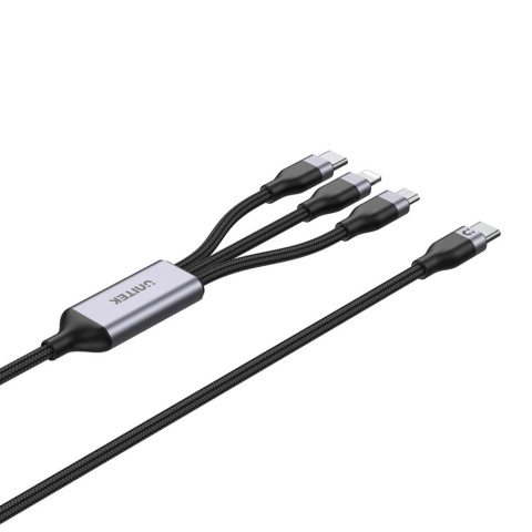Unitek przewód ładujący USB 3w1 1.5m czarny szybkie ładowanie 20W