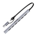 Unitek uHUB S7 Hub 7w1 USB A USB C 5Gbps kompaktowy szary