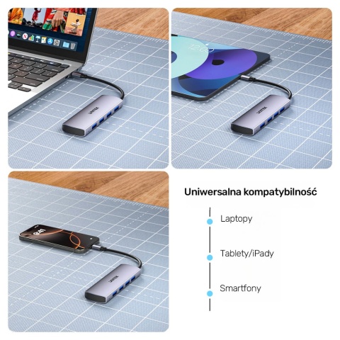 Unitek uHub Q4 USB-C hub 4x USB-A 10 Gbps kompaktowy