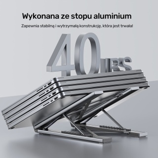 Unitek D1137A Podstawka pod laptopa regulowana składana z hubem HDMI PD 4K