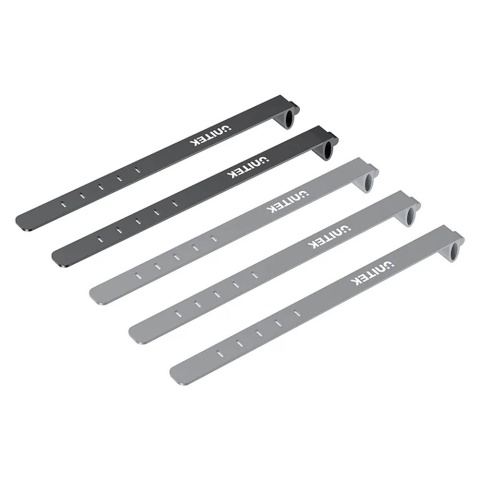 Unitek FlexiTie Zestaw silikonowych opasek kablowych organizer czarne szare