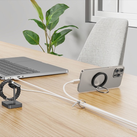 Unitek FlexiTie Zestaw silikonowych opasek kablowych organizer czarne szare