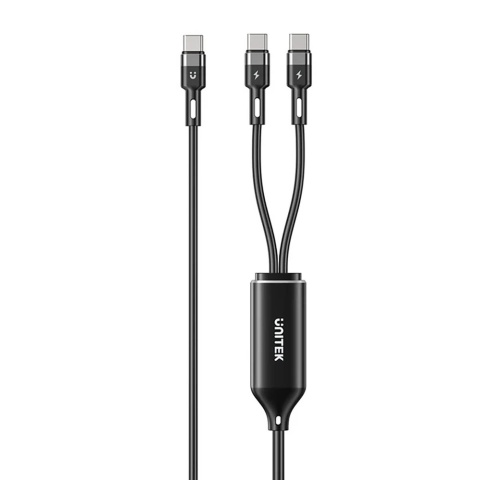 Unitek Kabel 2w1 USB-C PD 100W silikonowy 1,8 m elastyczny