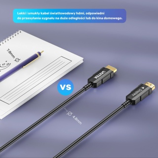Unitek Kabel optyczny HDMI 2.0 AOC 4K 60Hz 7m cienki lekki do TV monitor