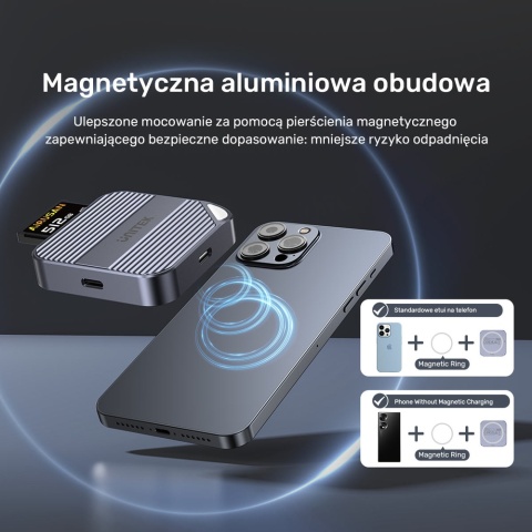 Unitek S1244BGY Magnetyczny czytnik kart CFexpress Type B USB-C 10Gbps