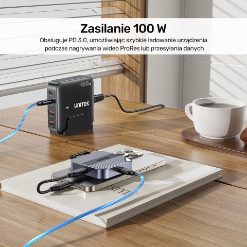 Unitek S1244BGY Magnetyczny czytnik kart CFexpress Type B USB-C 10Gbps