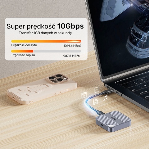 Unitek SolidForce Reefer obudowa magnetyczna M.2 USB-C 10Gbps NVMe SATA