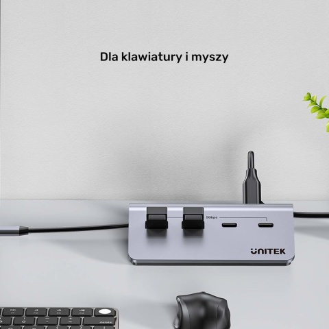 Unitek UHub Q4 Hub USB C USB A 4 porty 5Gbps kompaktowy aluminiowy lekki