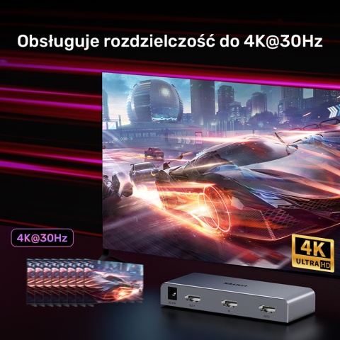Unitek V1130A01-EU Rozdzielacz HDMI 1x2 4K UHD do 2 ekranów Plug and Play