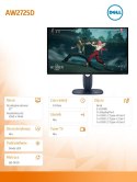 Dell Monitor AW2725D 27 cali NVIDIA G-SYNC Ultimate & AMD FreeSync Premium Pro 360Hz QHD (2560x1440)/16:9/DP/HDMI/USB 3.2/3Y AES&PPE