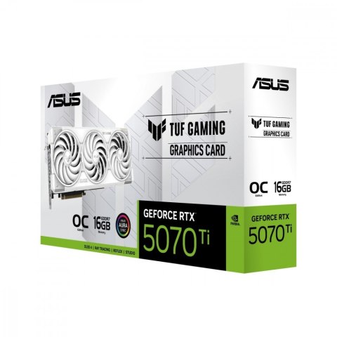 Asus Karta graficzna GeForce RTX 5070Ti TUF GAMING OC WHITE GDDR7 256bit 3DP/2HDMI