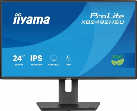 IIYAMA Monitor 24 cali XB2492HSU-B1 IPS,FHD,HDMI,DP,120Hz,300cd,4ms, cienkie ramki, 1500:1, ErP B, USB HUBx2