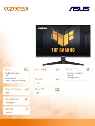 Asus Monitor 27 cali VG279QE5A IPS 146Hz HDMI DP