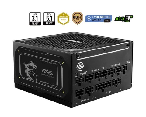 MSI Zasilacz A1000GL PCIE5 II 1000W 80PLUS GOLD