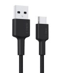 AUKEY CB-CA2 OEM kabel USB-C - USB-A 2m 60W PD 3A 20V FCP AFC nylonowy oplot czarny